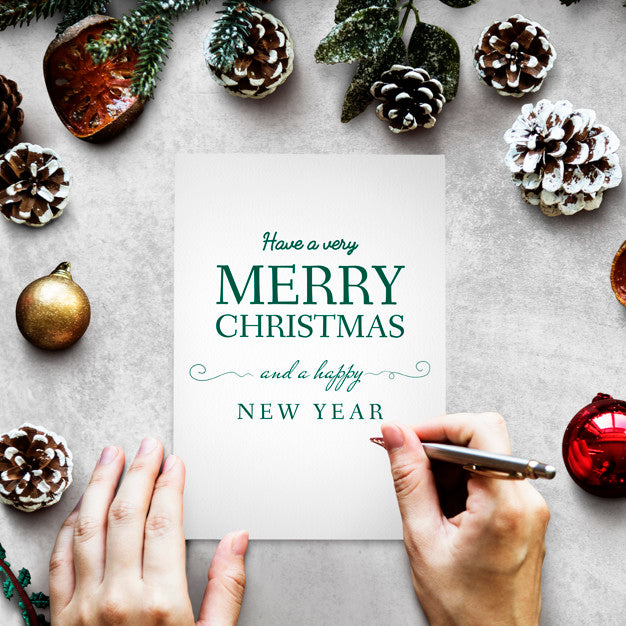 Christmas Holiday Greeting Design Mockup Psd