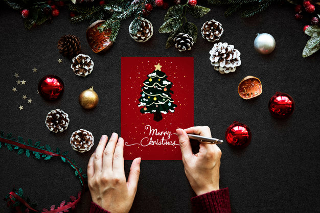 Christmas Holiday Greeting Design Mockup Psd
