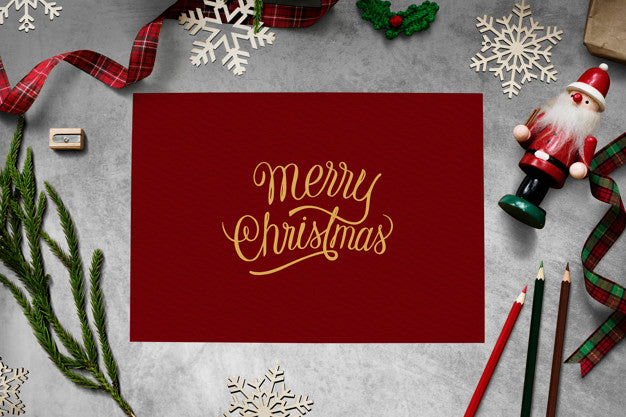 Christmas Holiday Greeting Design Mockup Psd