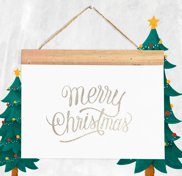 Christmas Holiday Greeting Design Mockup Psd
