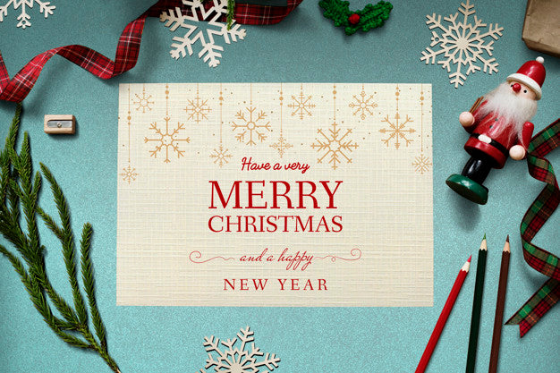 Christmas Holiday Greeting Design Mockup Psd