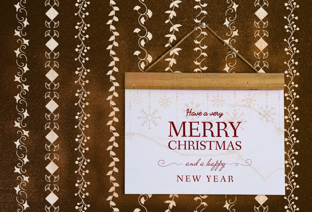 Christmas Holiday Greeting Design Mockup Psd