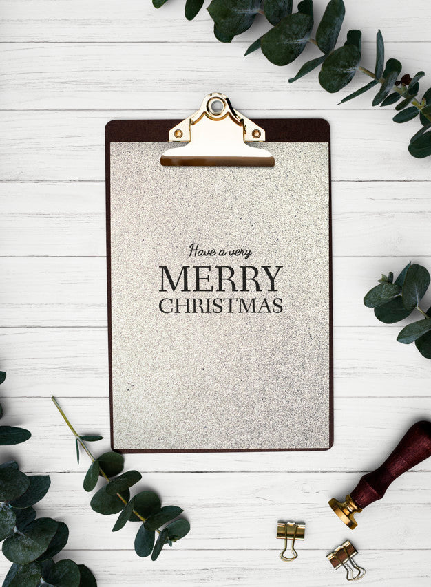 Christmas Holiday Greeting Design Mockup Psd