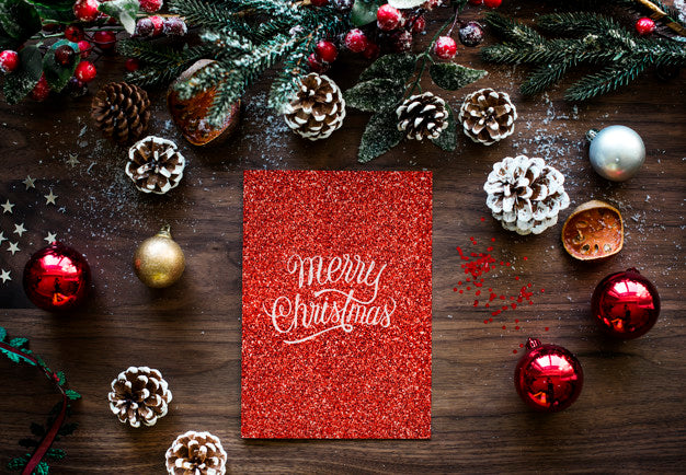 Christmas Holiday Greeting Design Mockup Psd