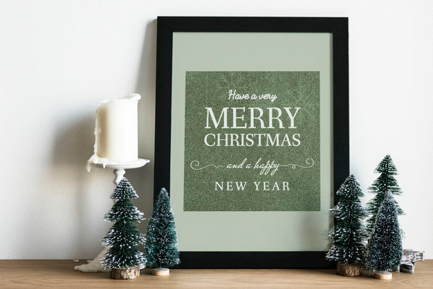 Christmas Holiday Greeting Design Mockup Psd