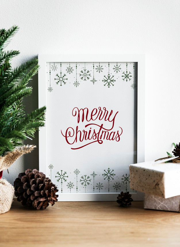Christmas Holiday Greeting Design Mockup Psd