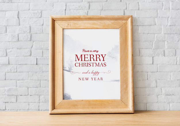Christmas Holiday Greeting Design Mockup Psd