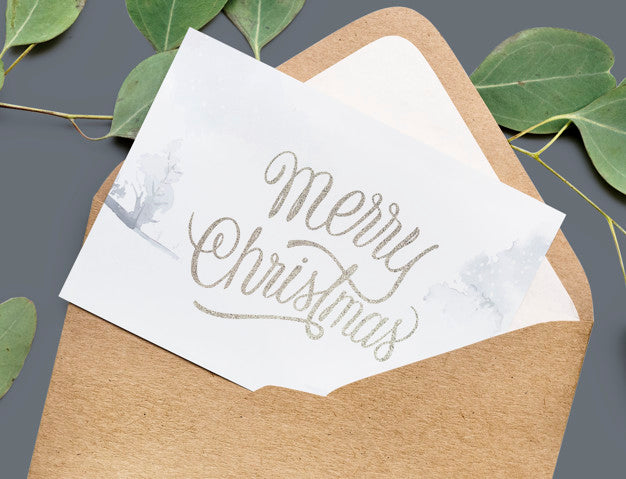Christmas Holiday Greeting Design Mockup Psd