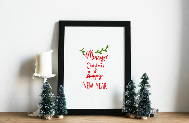 Christmas Holiday Greeting Design Mockup Psd