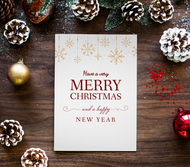 Christmas Holiday Greeting Design Mockup Psd