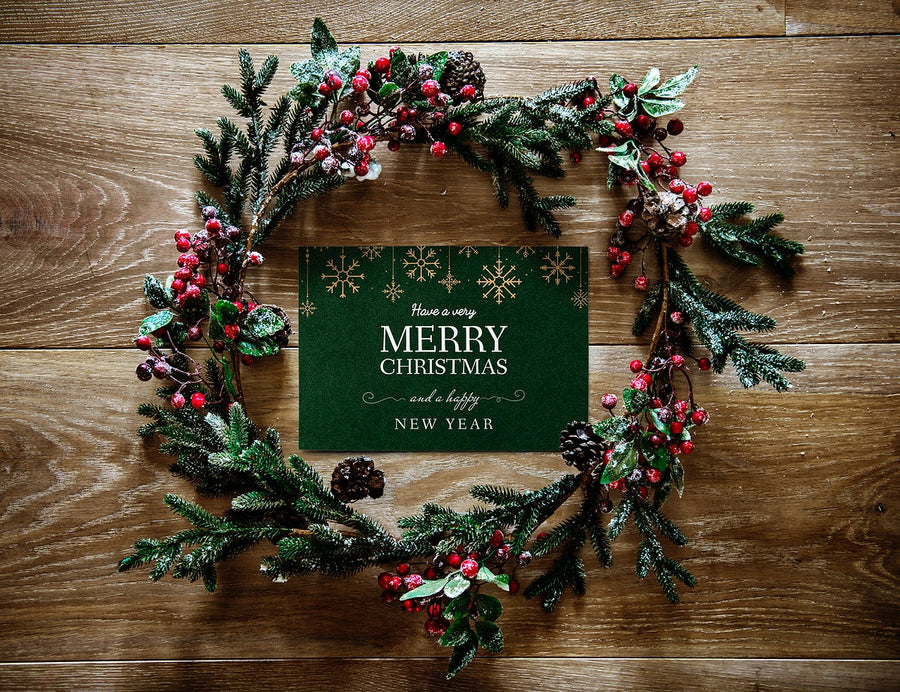 Christmas Holiday Greeting Design Mockup