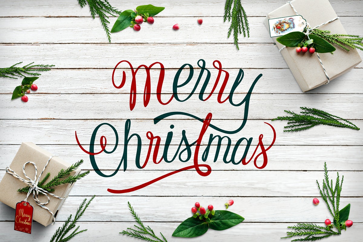 Christmas Holiday Greeting Design Mockup
