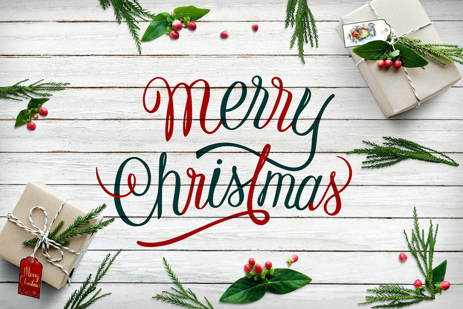 Christmas Holiday Greeting Design Mockup