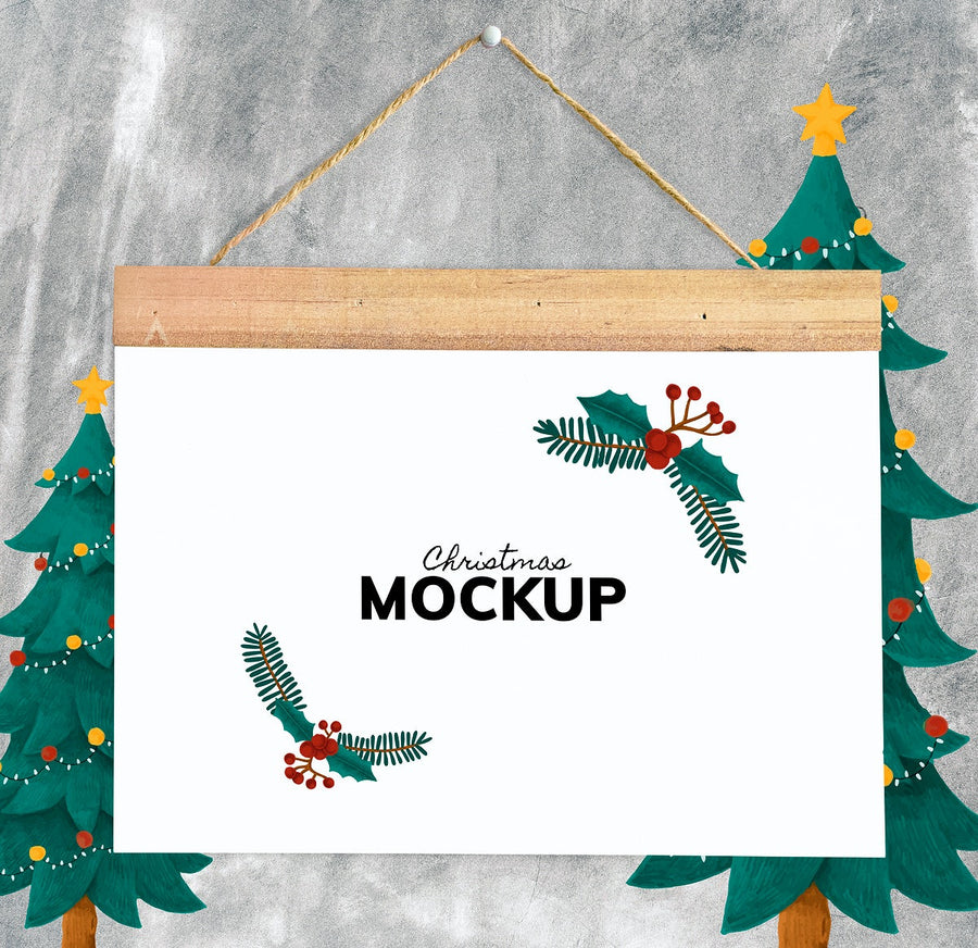 Christmas Holiday Greeting Design Mockup