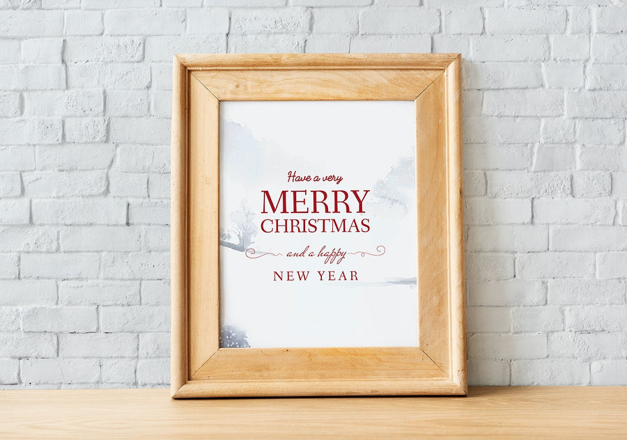 Christmas Holiday Greeting Design Mockup