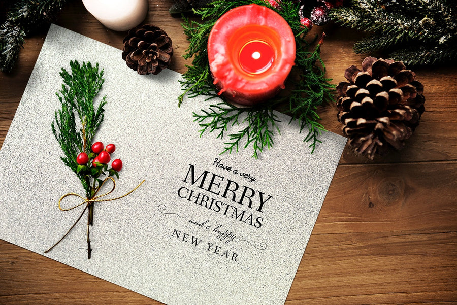 Christmas Holiday Greeting Design Mockup