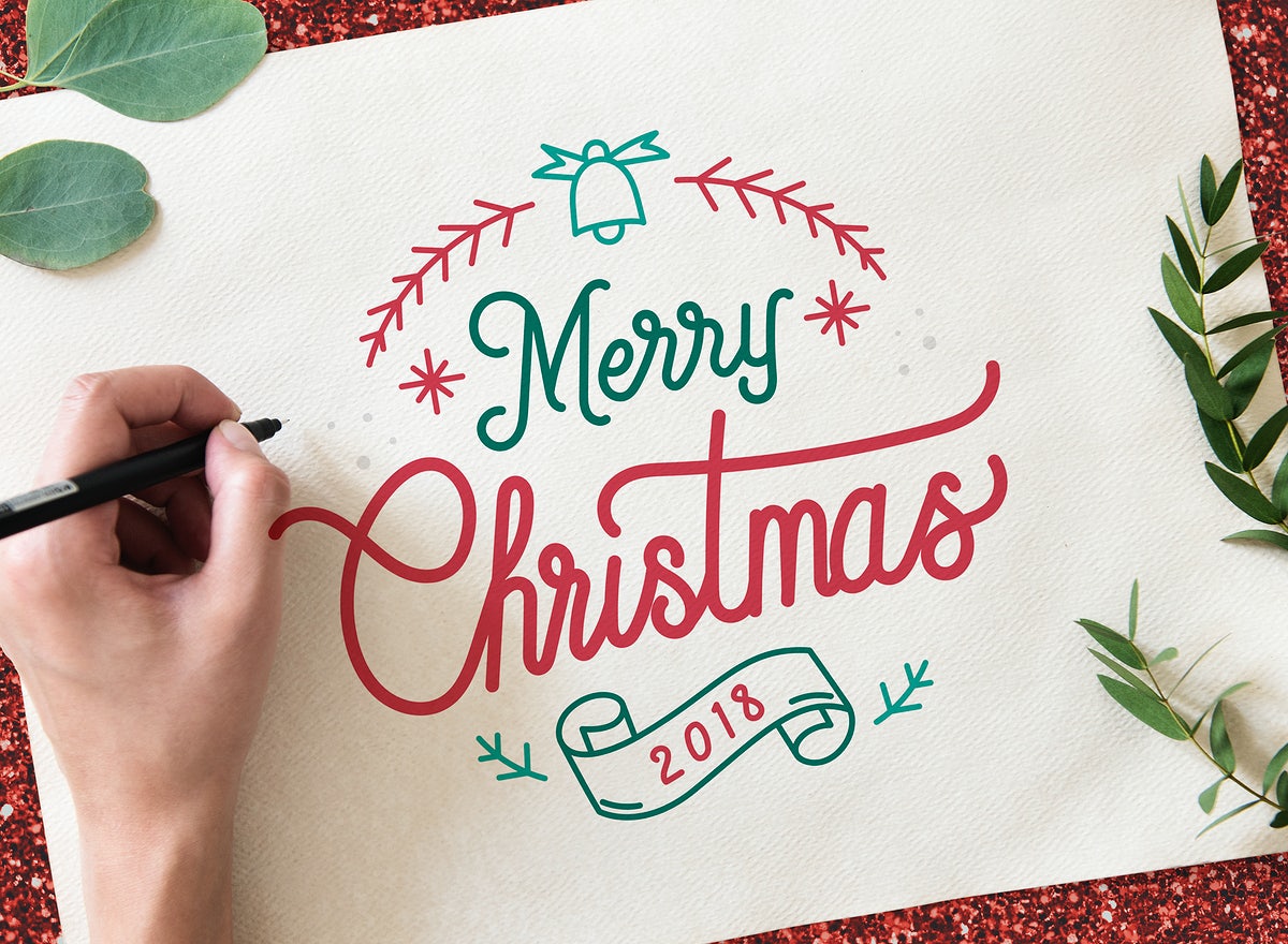 Christmas Holiday Greeting Design Mockup
