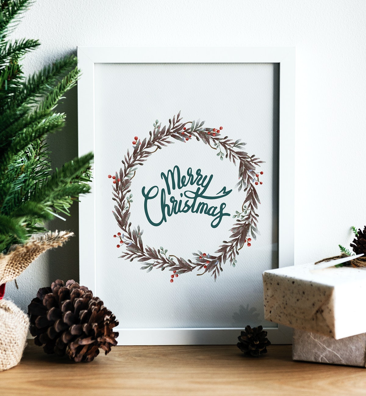 Christmas Holiday Greeting Design Mockup