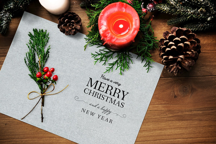 Christmas Holiday Greeting Design Mockup