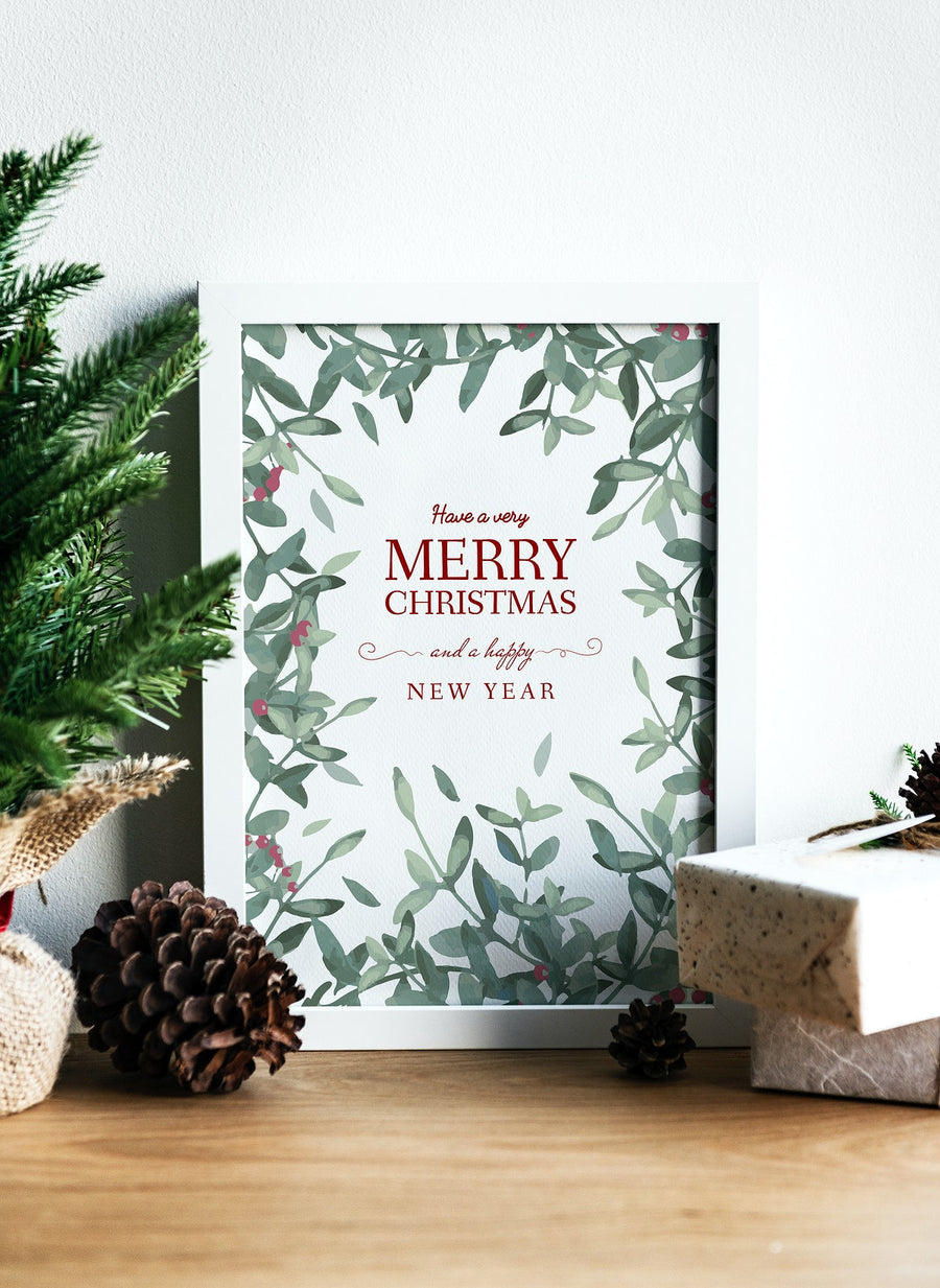 Christmas Holiday Greeting Design Mockup