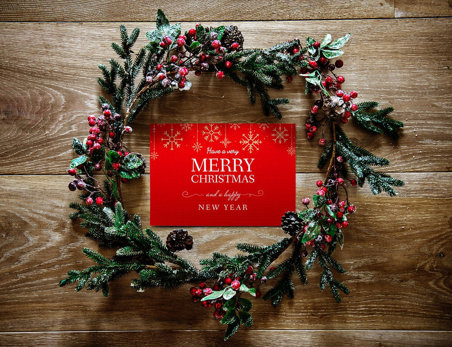 Christmas Holiday Greeting Design Mockup