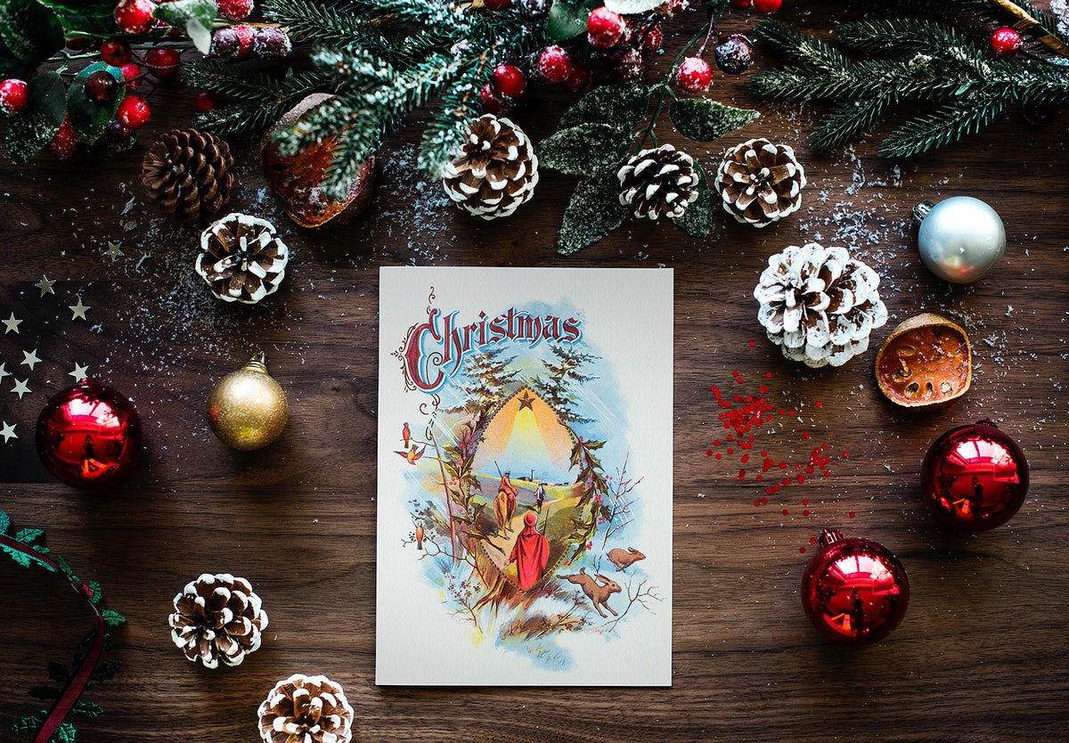 Christmas Holiday Greeting Design Mockup