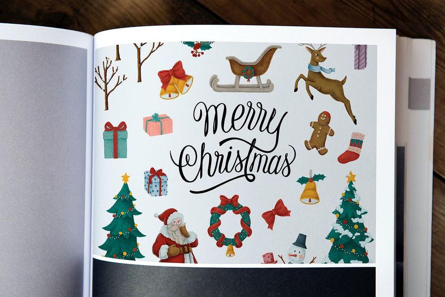 Christmas Holiday Greeting Design Mockup