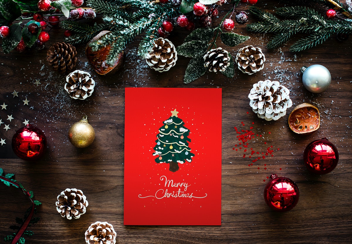 Christmas Holiday Greeting Design Mockup
