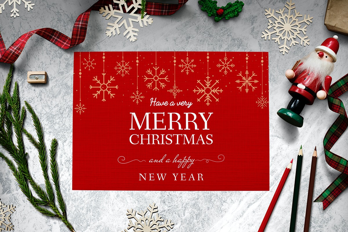Christmas Holiday Greeting Design Mockup