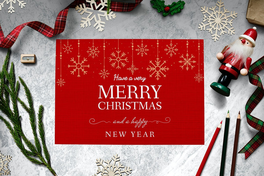Christmas Holiday Greeting Design Mockup