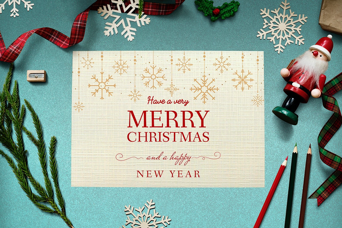 Christmas Holiday Greeting Design Mockup