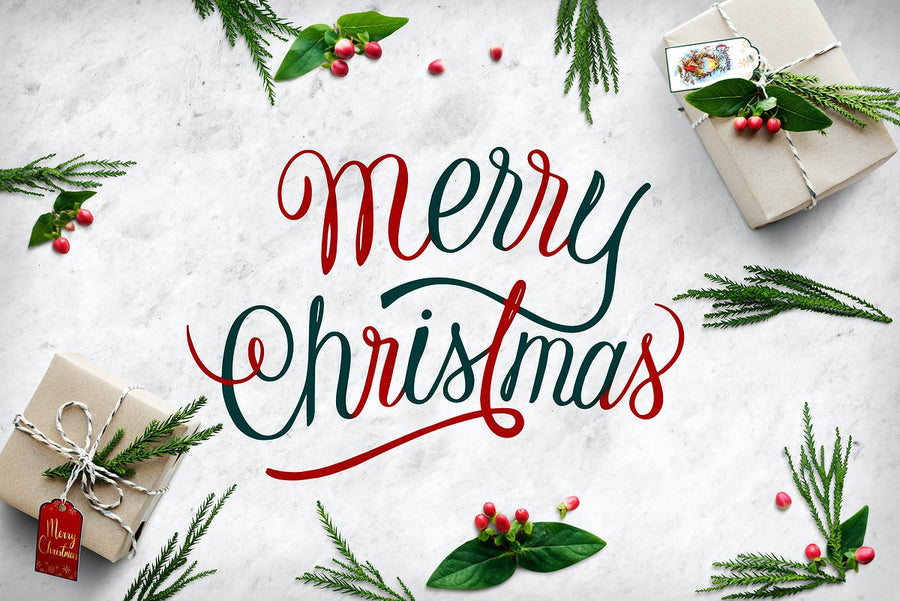 Christmas Holiday Greeting Design Mockup