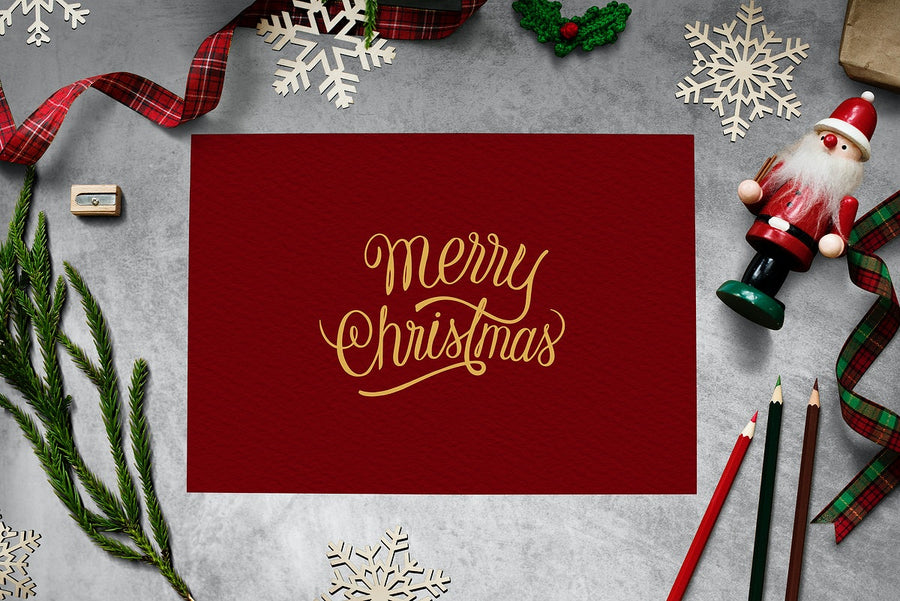 Christmas Holiday Greeting Design Mockup