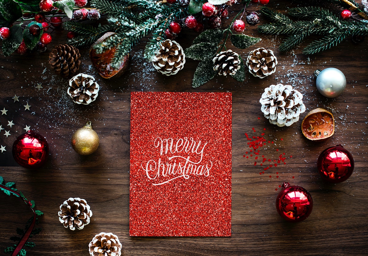 Christmas Holiday Greeting Design Mockup