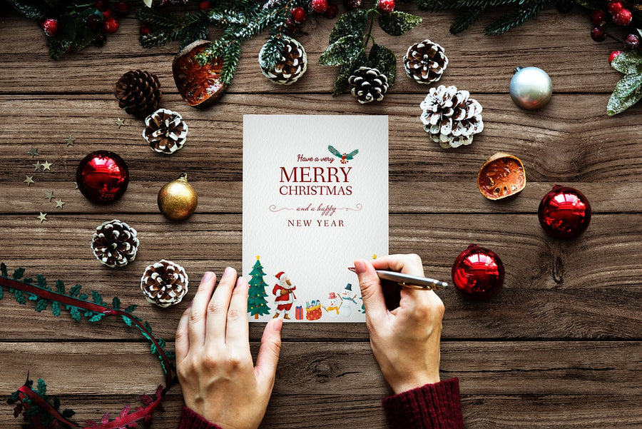 Christmas Holiday Greeting Design Mockup