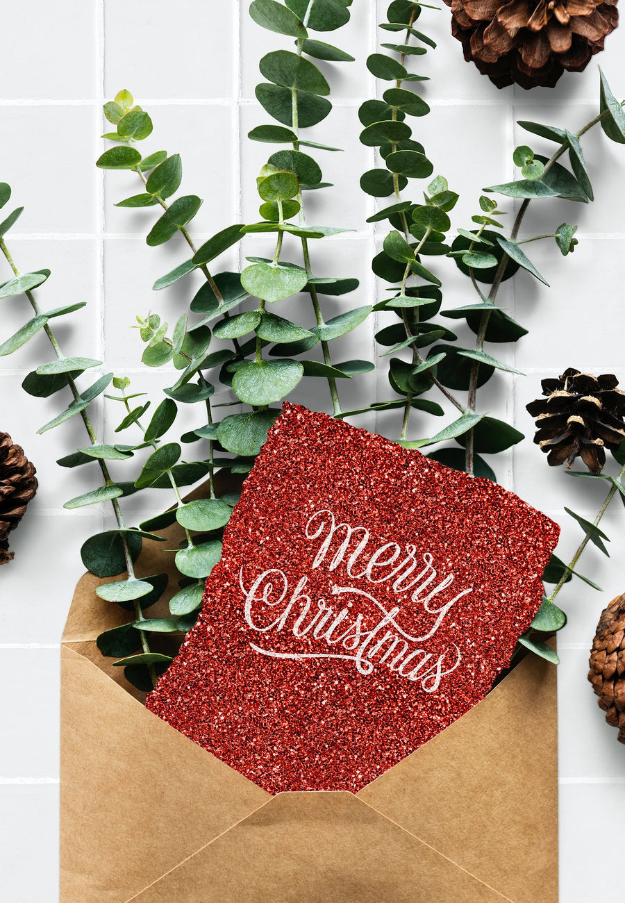 Christmas Holiday Greeting Design Mockup