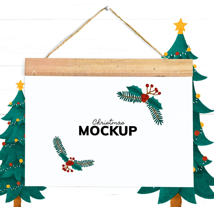 Christmas Holiday Greeting Design Mockup