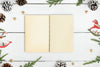 Christmas Illustrations In A Notebook Mockup Psd
