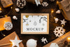 Christmas Mock-Up Cute Winter Decorations Psd