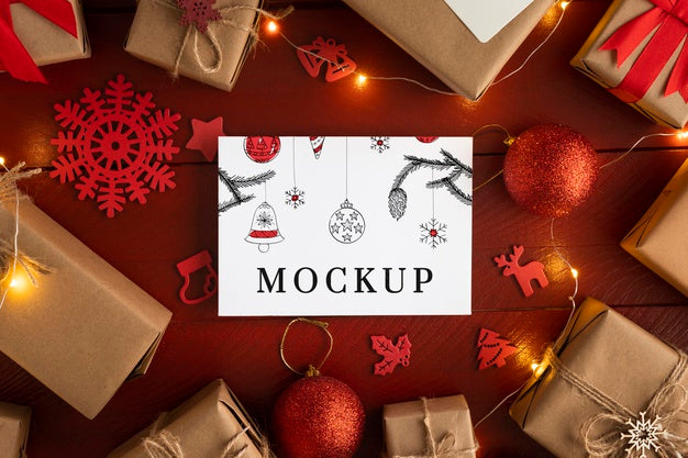 Christmas Mock-Up Flat Lay Psd