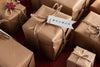 Christmas Mock-Up High View Wrapped Gifts Psd