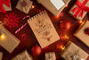 Christmas Mock-Up Notepad And Gift Boxes Psd