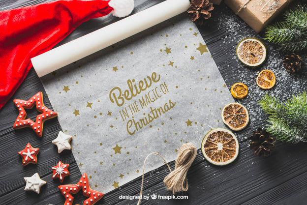 Christmas Mockup On Baking Paper Psd