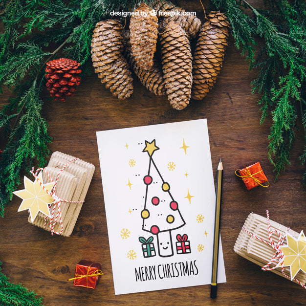 Christmas Mockup With Card Psd