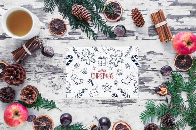 Christmas Mockup With Cover Or Letter Psd