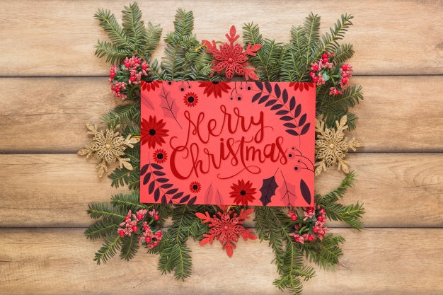 Christmas Mockup With Cover Or Letter Psd