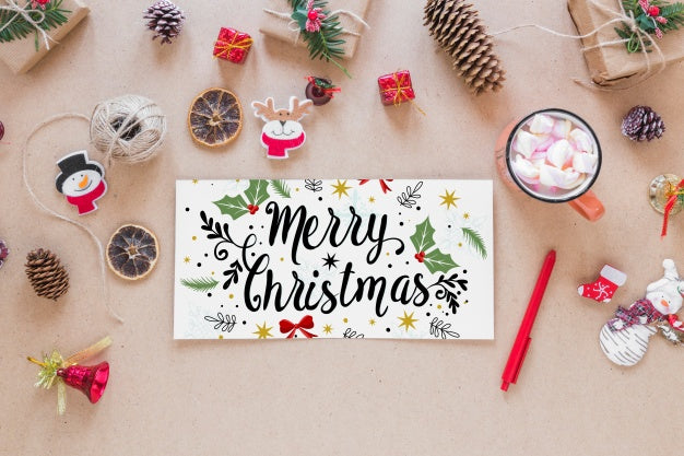 Christmas Mockup With Cover Or Letter Psd