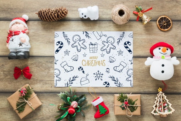 Christmas Mockup With Cover Or Letter Psd
