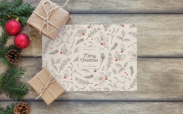 Christmas Mockup With Cover Or Letter Psd