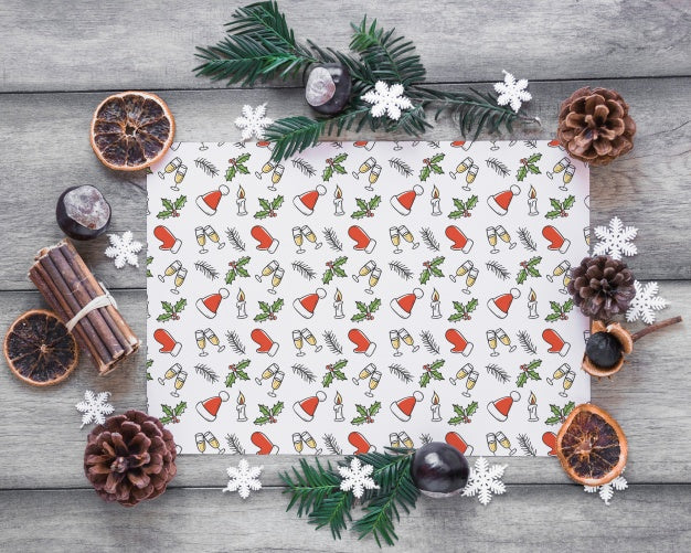 Christmas Mockup With Cover Or Letter Psd